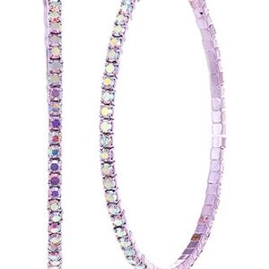 💎Gorgeous Rhinestone Purple Hoop Earrings